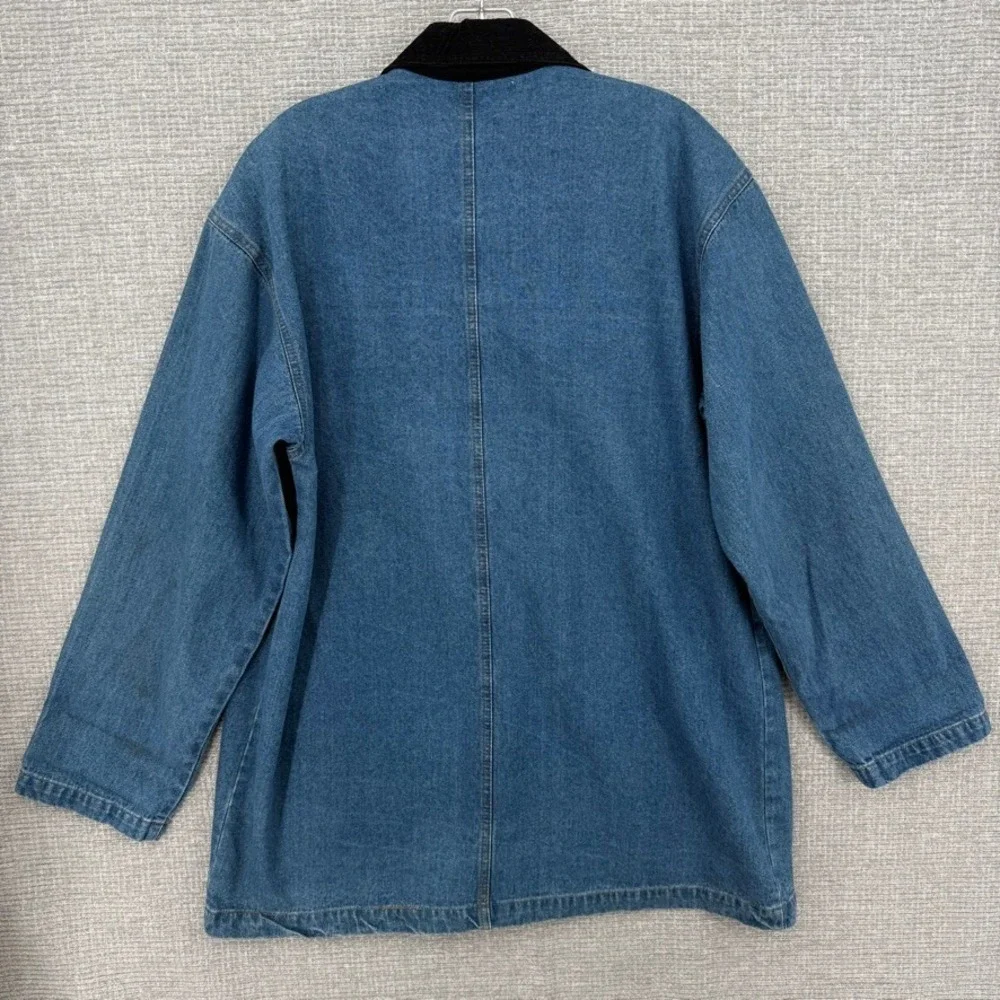 Vintage Casey Coleman Denim Safari Animal Chore Jacket Women ML Embroidered Boho - Picture 2 of 13
